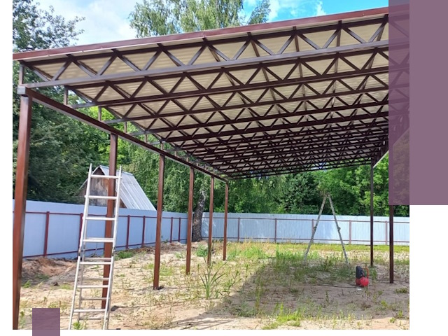 Односкатные навесы под ключ в Морозовске — изготовление и монтаж