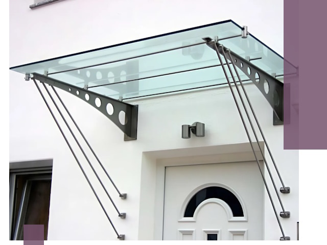 Козырьки над входом под ключ в Морозовске — изготовление и монтаж