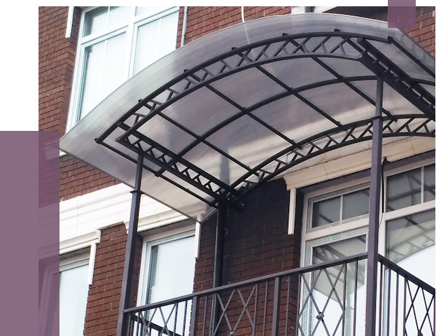 Козырьки над балконом в Морозовске от 8675 руб.  | ПРОЛЁТ-Мрз