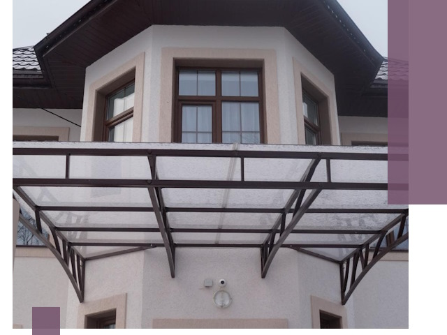 Козырьки из поликарбоната под ключ в Морозовске