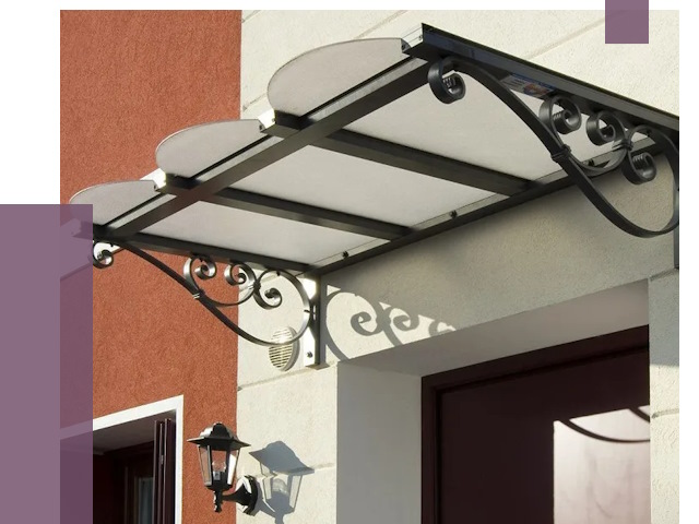 Односкатные козырьки в Морозовске от 8418 руб.  | ПРОЛЁТ-Мрз