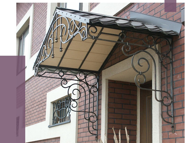 Двускатные козырьки в Морозовске под ключ от 12833 руб.