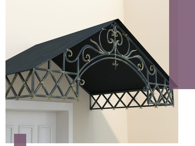 Двускатные металлические козырьки под ключ в Морозовске